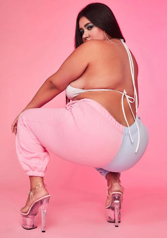 Cotton Candy Luxe Slacker Squad Two Tone Sweatpants