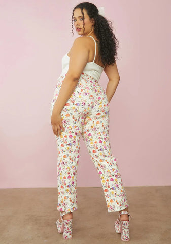 Always On A Whim Mushroom Print Jeans