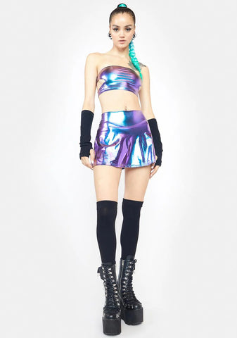 Aqua Fairy Type Holographic Tube Top