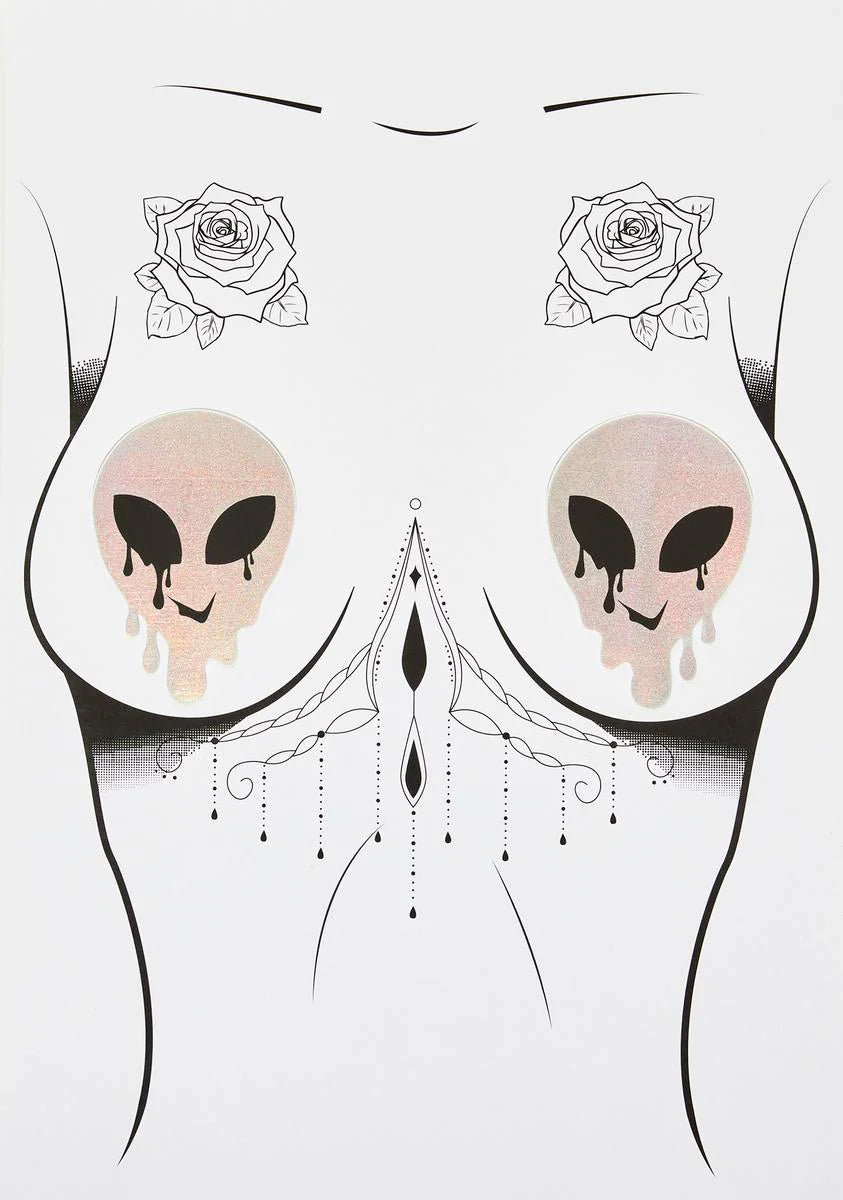 Holographic Drippy Alien Pasties