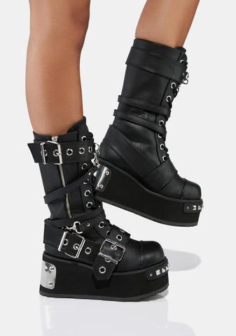 Trashville-250 Unisex Platform Mid-Calf Boots