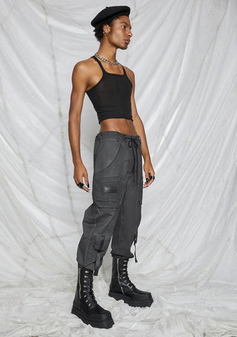 Synth Unisex Charcoal Washed Cargo Pants