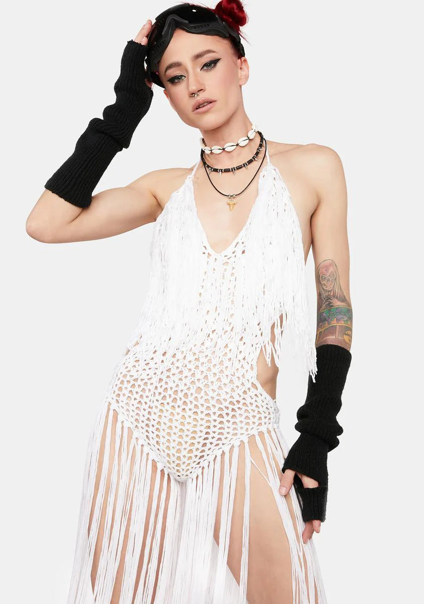 Angel It's Your Move Crochet Bodysuit