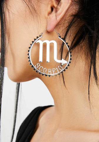 Reppin' Scorpio Hoop Earrings