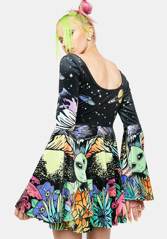 Ethereal World Bell Sleeve Dress