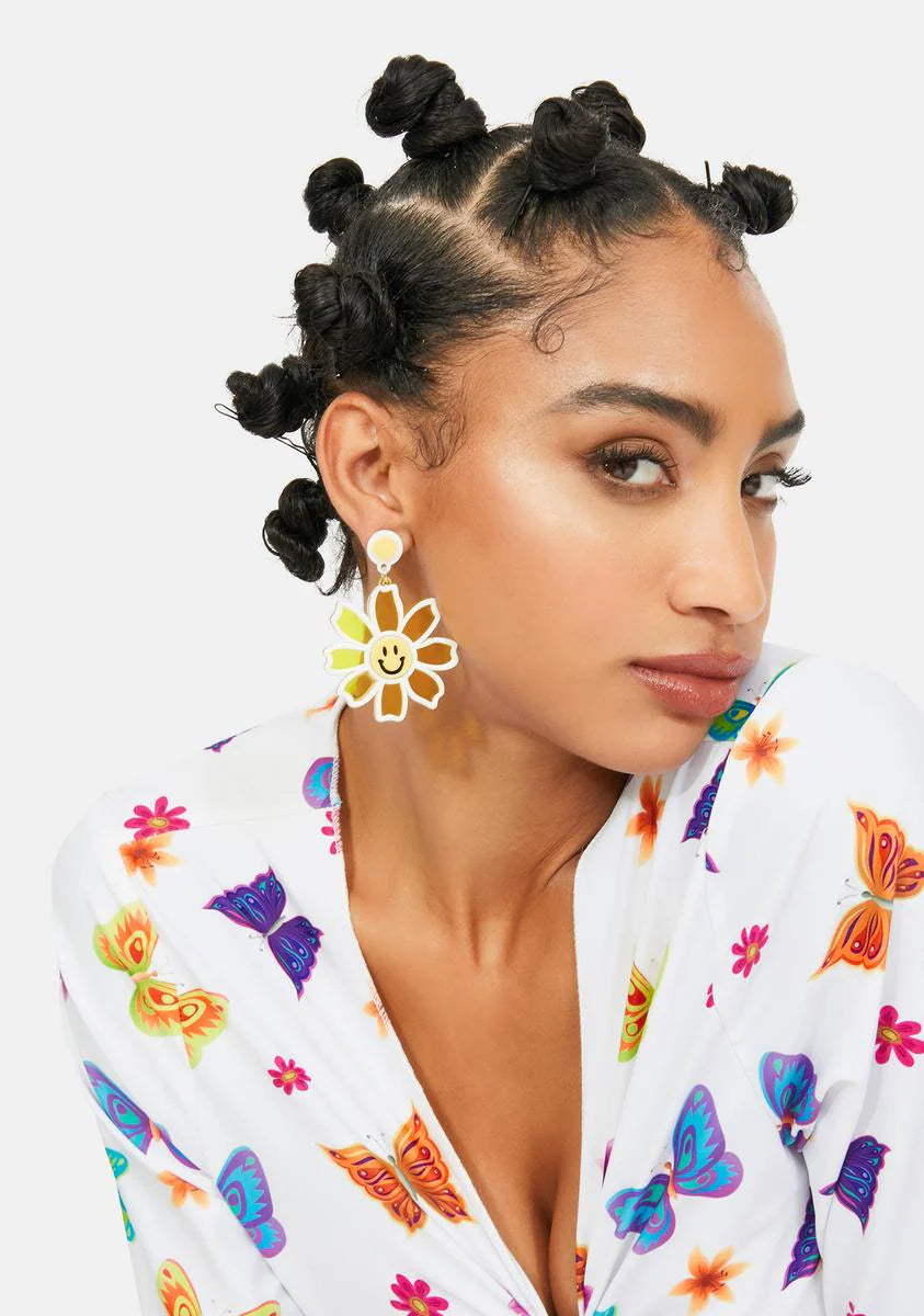 Sunny See Clearly Now Flower Drop Earrings