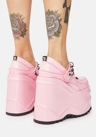 WAVE-48 Platform Wedge Mary Janes