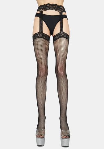 Showstopper Fishnet Garter Tights