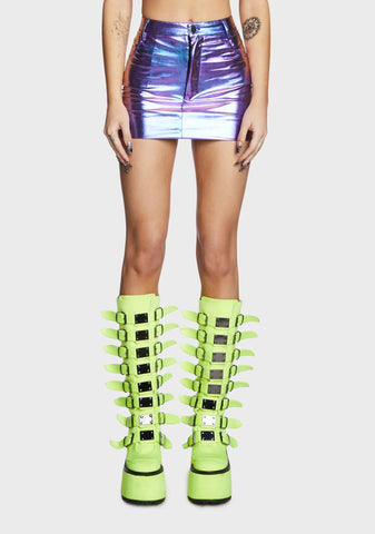 Cyber Crash Metallic Skirt