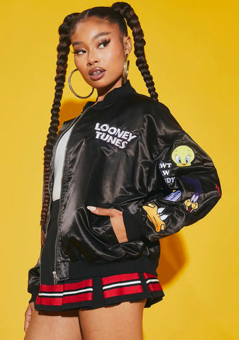 Tooning In Patched Bomber Jacket