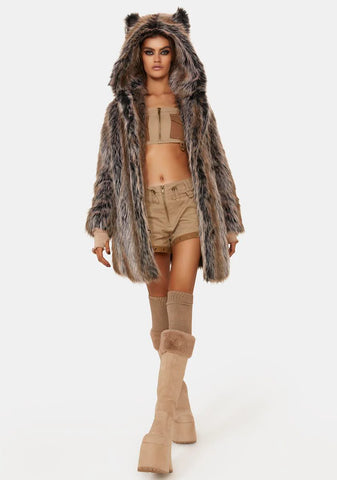 Grey Wolf Classic Faux Fur Coat