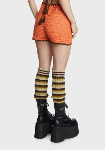 Crochet High-Waisted Shorts