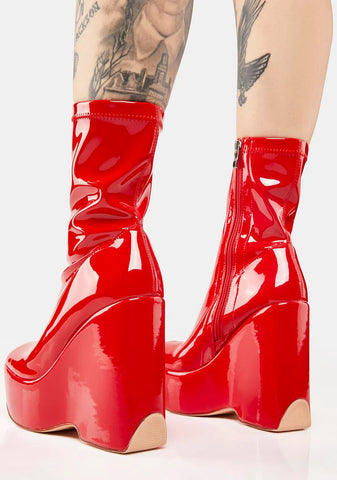 Red Amalfi Wedge Boots
