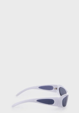 White Side View Shield Sunglasses