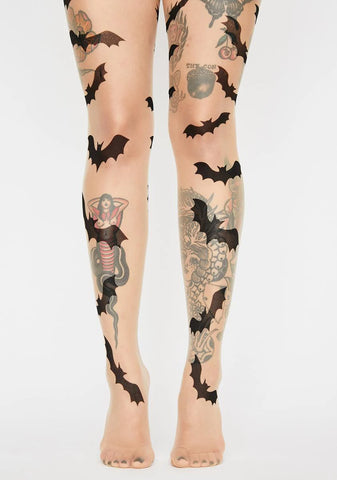 Winged Mystery Bat Tights