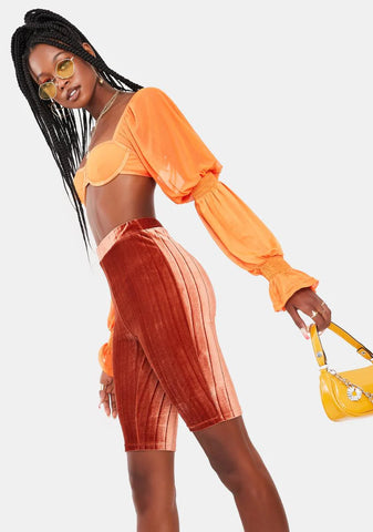 Star Anise Ribbed Biker Shorts