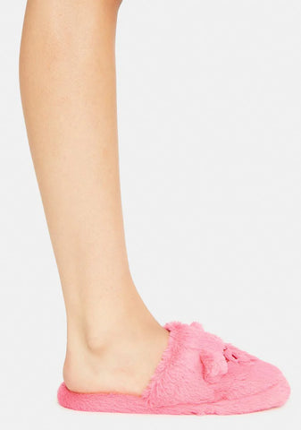 X Care Bears Fluffy Pink Slippers