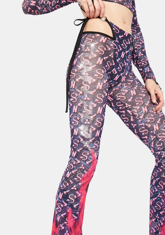 Flame Monogram Thong Pants