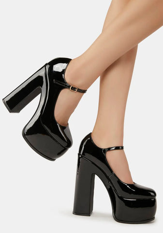 Black Tamsin Platform Heels