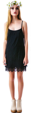 Valley of Flowers Lace Tunic - Black