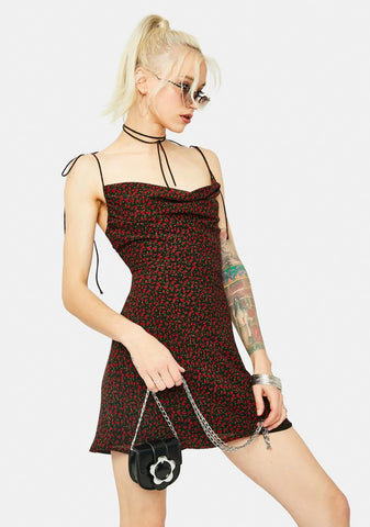 That's Showbiz Floral Cowl Neck Mini Dress