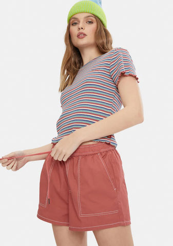 Terracotta Slash Pocket Shorts