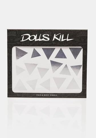 Silver Metallic Triangle Face & Body Stickers