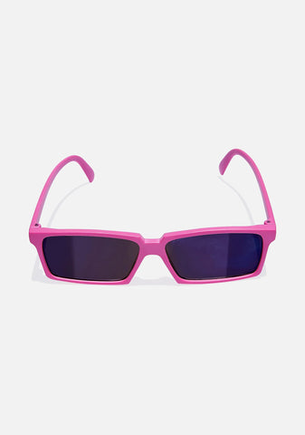 Pink Rear View Square Sunglasses