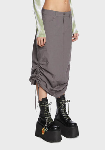 The Misery Chick Midi Cargo Skirt