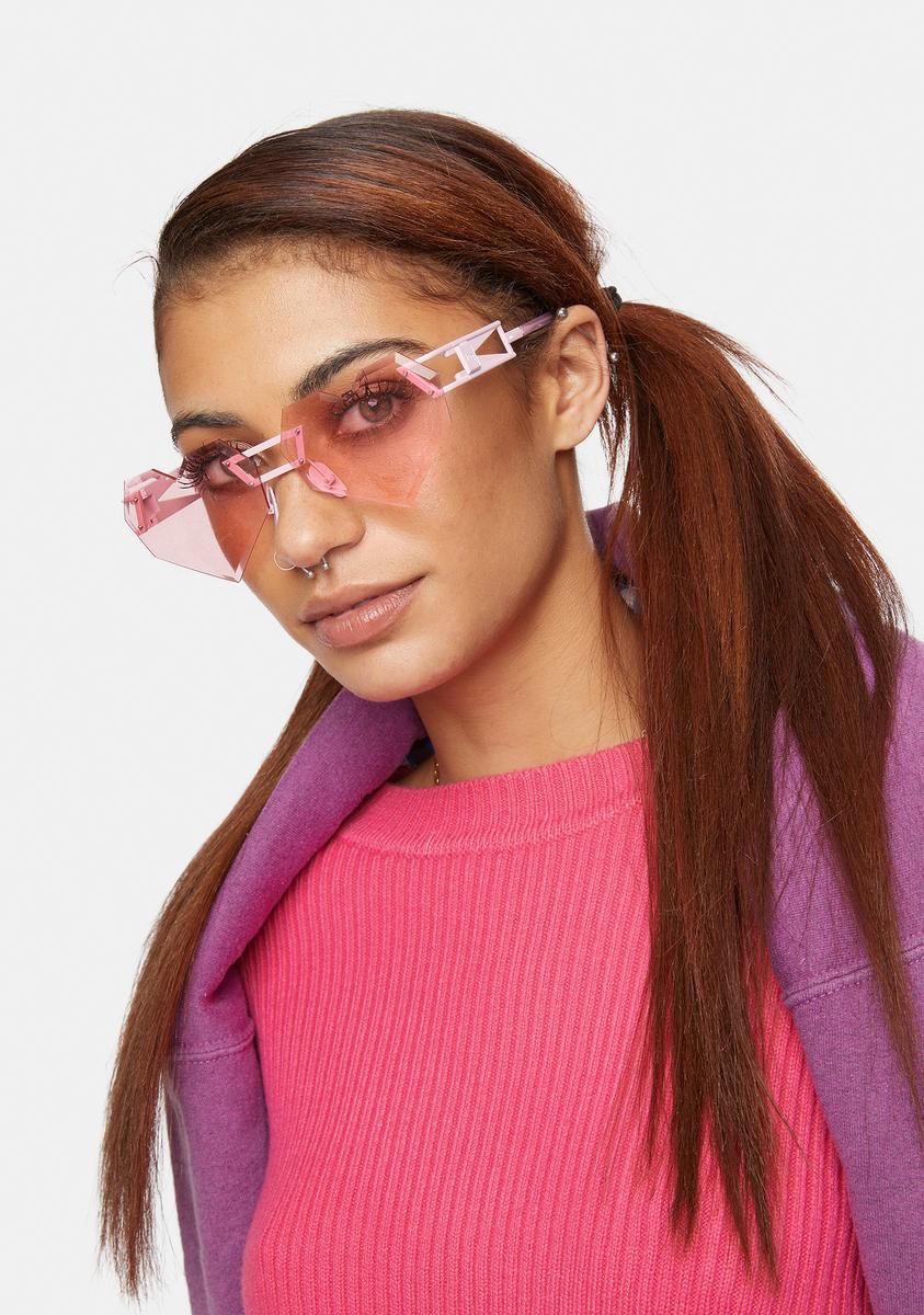 Pink Glitter Heart Speqz II Sunglasses