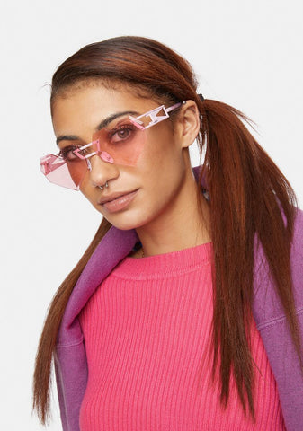 Pink Glitter Heart Speqz II Sunglasses