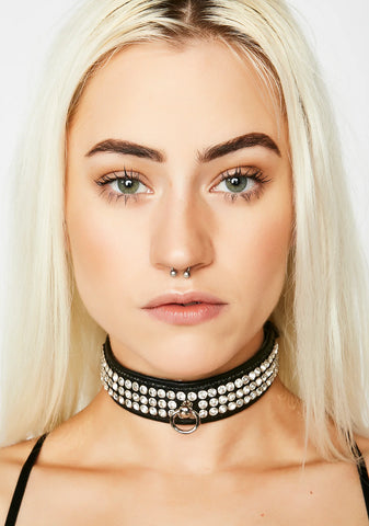 Sparkle Puss Rhinestone Choker