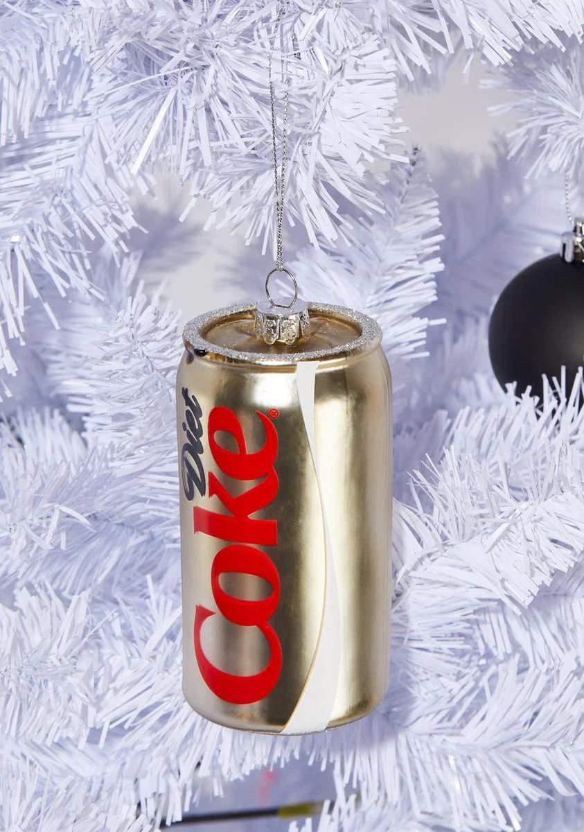 Diet Coca-Cola Can Glass Ornament