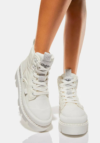 White Raven Hi Platform Sneakers