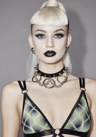 Chain O Ring Spiked Choker