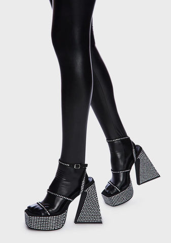 Noir Asking For Drama Block Heels