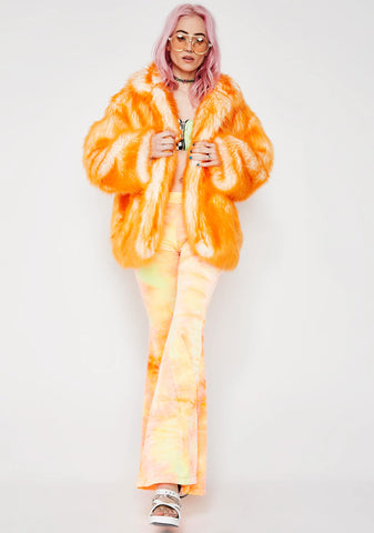 Tangerine Hip-Length Coat