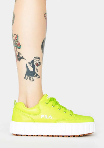Neon Yellow Sandblast Low Sneakers