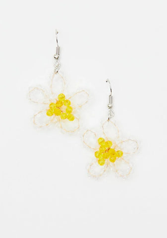 So Spring Beaded Daisy Earrings