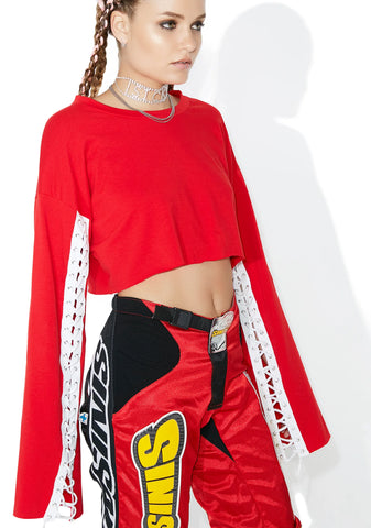 Finish Line Lace-Up Sweatshirt