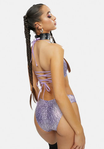 Amethyst Hypnotic Hype Lace Up Top