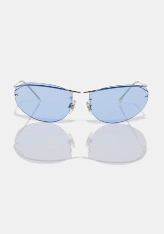 Deleon Blue Rimless Sunglasses