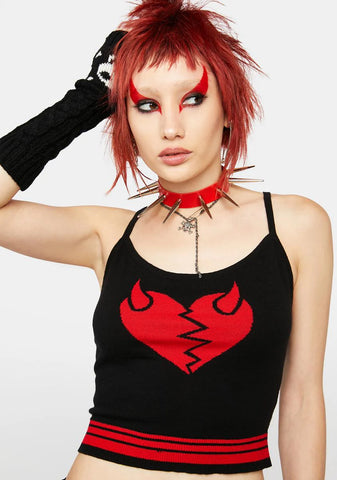 Deviled Heart Knit Tank