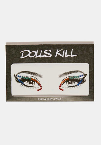 Colorful Kitty Rainbow Face Gems