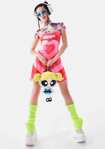 Theme Of Hearts Velour Mini Dress