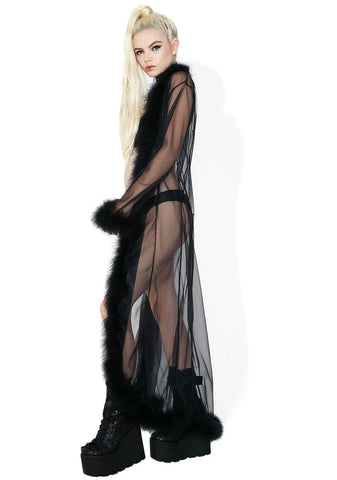 Bardot Sheer Feathered Robe