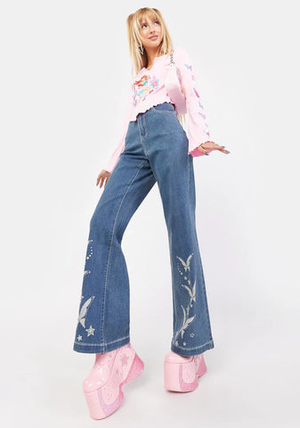 Trails Of Glitter Flare Jeans