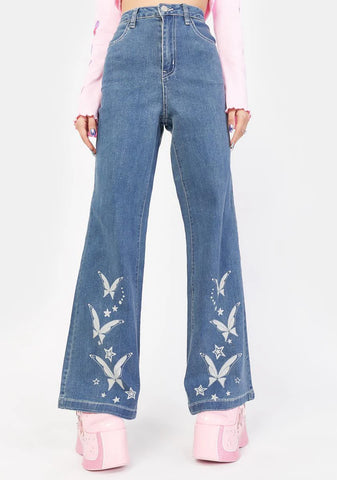 Trails Of Glitter Flare Jeans
