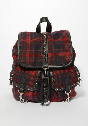 Born To Burn Plaid Backpack
