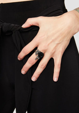 Wild Black Rose Ring